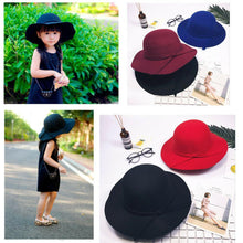 Load image into Gallery viewer, Modern Elegant Baby Summer Sweet Girls Hat With Bow knot Bowler Beach Hat  For Girls
