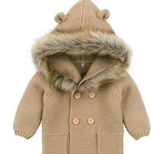 Load image into Gallery viewer, Modern Winter Warm Knit Cardigan Long Sleeve Hooded Sweaters for Newborn Infant Jacket And Coat Combination Clotes
