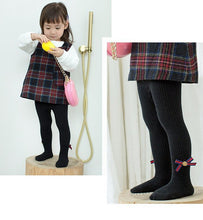 Load image into Gallery viewer, Children Bowknot Tights Cotton For Baby Girls Pantyhose Kids Infant Knitted Breathable Tights Soft And Warm Elastic Tight

