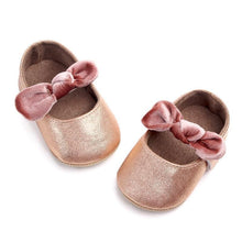 Load image into Gallery viewer, Baby Shoes Infant Girl First Walkers Bowknot Soft Rubber Sole Newborn Pre Walkers Shine Stylish Shoes

