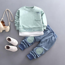 Load image into Gallery viewer, Modern Luxury Classic style Fall Baby Boys and Girls Clothing Set T-shirt Tops Pant Tracksuits Outfits For Kids
