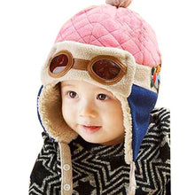 Load image into Gallery viewer, Modern Pilot Winter Warm Baby Hats Infant Toddlers Boys Girls Pilot Caps Ear flap Hat For Boys
