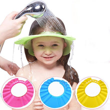 Load image into Gallery viewer, Modern Baby Shower Sheild Cap Reusable Waterproof Bath Hat Teen Girl Shower Haircut Cap for Boys and Girls  Shampoo Cap Design
