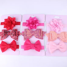 Load image into Gallery viewer, Baby Girls Headband Set Bow Knot Head Bandage Kids Toddlers Headwear Flower Hair Band Infant Clothing Accessories
