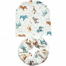 Load image into Gallery viewer, Modern Cartoon Cotton Baby Hat Winter Baby Girls Hat Newborn Boys Hats Kids Cap Scarf Set Children Beanies For Kids With Scarf
