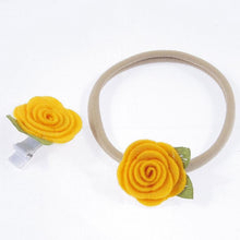 Load image into Gallery viewer, Handamde Flower Headband Hair Clip Set Flexible Rope Hairband Accessories for Mother &amp; Baby
