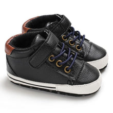 Load image into Gallery viewer, Newborn PU Leather Shoes Winter Fashion Baby Soft Sole Canvas Sneakers 0-12 Months Baby Boy And Girl
