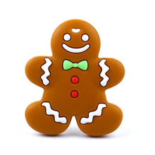 Load image into Gallery viewer, Gingerbread Man Raccoon Donut Silicone Teether Latex Free Teething Toy Baby Gift Food Grade Silicone
