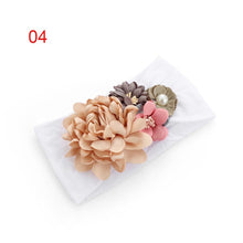 Load image into Gallery viewer, Luxury Handamde Pearl Baby Kids Fashion Headbands Nylon Flower Girl Hairband Pearl Turban Soft Bow
