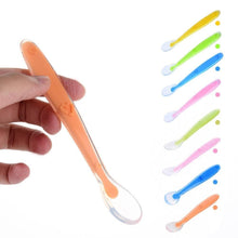 Load image into Gallery viewer, Baby Spoons Feeding Dishes Tableware For Children Flatware Cutlery Spoon Silicone Tools-for-patchwork Lot Soup Ladle
