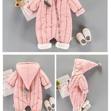 Load image into Gallery viewer, Newborn Infants Baby girls/boys Warm Hooded Jumpsuit Jacket Baby wear Clothing sets For Boys And Girls Winter Coat Jumpsuit in Several Sizes
