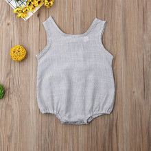Load image into Gallery viewer, Newborn Baby Girl Boy Clothes Cotton Linen Sleeveless Button Bodysuit Outfits Set Jumpsuit Romper
