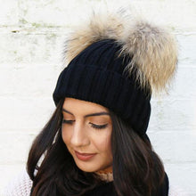 Load image into Gallery viewer, Fashion Parent-child Caps Cute Infant Baby Pom Pom Cap Winter Double Fur Ball Hat Baby Mom Warm Knitted Hat
