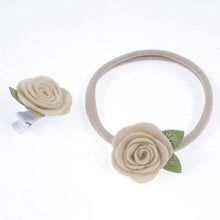 Load image into Gallery viewer, Handamde Flower Headband Hair Clip Set Flexible Rope Hairband Accessories for Mother &amp; Baby
