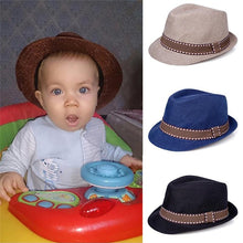 Load image into Gallery viewer, Modern Baby Hat Children Jazz Straw Cap for Baby Boys/Girls Cap Baby Hat For Kids Sun Cap  For Kids In Elegant Design
