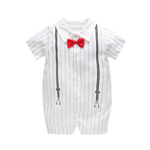 Load image into Gallery viewer, Modern Luxury New Born Baby Summer Gentleman Rompers for Baby Boys Cotton Jumpsuit 0-12M
