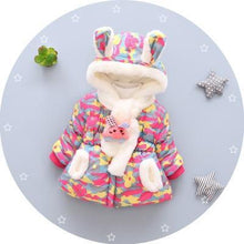 Load image into Gallery viewer, Luxury Newborn Children Plus Cute Hooded Cotton Jacket  Infant Clothing for Baby Girls In Elegant Colorful Design  For Winter
