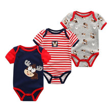 Load image into Gallery viewer, Modern 3PCS Baby Girl And Boy Newborn Boy Short Sleeve Baby Romper Jumpsuit Set For Boys and Girls
