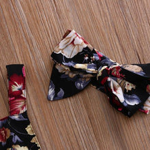 Load image into Gallery viewer, 2PCS Newborn Toddler Baby Girls Clothes Flower Romper Sleeveless Jumpsuit Outfits Headband Clothes IWth Bow In Elegant Floral Design
