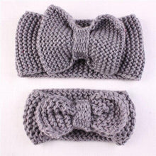Load image into Gallery viewer, Handamde Mom and  Daughter Elasticity Headband Solid Knitted Bowknot Hairband Hair Accessories For Mom and  Baby
