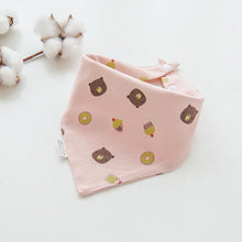 Load image into Gallery viewer, Cotton Cartoon Bandana Feeding Saliva Towel Waterproof Bibs For Baby Burp Accessory Adjustable Button Durable Baby Towels
