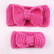 Load image into Gallery viewer, Handamde Mom and  Daughter Elasticity Headband Solid Knitted Bowknot Hairband Hair Accessories For Mom and  Baby
