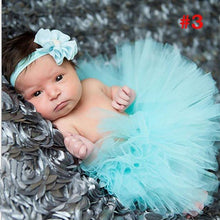 Load image into Gallery viewer, Luxury Modern Elegant Baby Girl Tulle Tutu Skirt and Flower Headband Set Newborn Dress With Big Bow And With Headband
