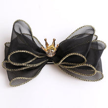 Load image into Gallery viewer, Luxury Modern Pearl Handmade Baby Girls Bowknot Crown Headband Lace Elastic Hair Band Bow For Girls Baby
