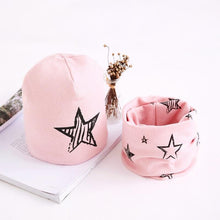 Load image into Gallery viewer, Star Print Cotton Hat And Scarf  Baby Beanie Kids Caps Children's Accessories For Boys and Girls
