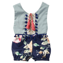 Load image into Gallery viewer, Baby Romper Floral Tassels Sleeveless Backless Jumpsuit for Newborn Baby Girl
