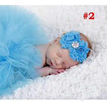 Load image into Gallery viewer, Luxury Modern Elegant Baby Girl Tulle Tutu Skirt and Flower Headband Set Newborn Dress With Big Bow And With Headband
