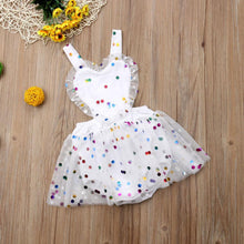 Load image into Gallery viewer, Newborn Infant Baby Girl Romper with Sequin Dot Tulle Dress Outfits for Toddler Girls Dress For Birthday And Party
