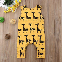 Load image into Gallery viewer, Cute Newborn Baby Boy Girl Sleeveless Cartoon Animal Cotton Romper Jumpsuit Outfits With Giraffe Design
