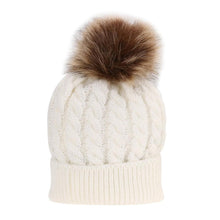 Load image into Gallery viewer, Fashion Parent-child Caps Cute Infant Baby Pom Pom Cap Winter Double Fur Ball Hat Baby Mom Warm Knitted Hat
