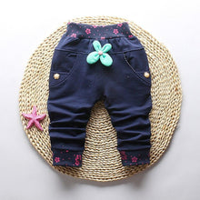 Load image into Gallery viewer, New Spring 100% cotton High-quality Cute Butterfly Embroidery Pattern Baby Girls Pants For 0-3 year Baby Girl

