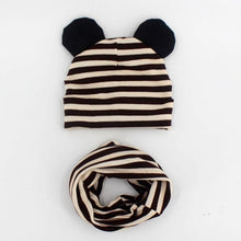 Load image into Gallery viewer, Baby Hat Cotton Ear Cap For Boys And Girls Winter Hat Scarf Set Children Boys Cap Scarf
