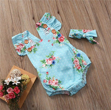 Load image into Gallery viewer, 2pcs/Set Newborn Baby  Sleeveless Cotton Baby Rompers With Headband for Girl/Boy Clothes Casual Design With Bow

