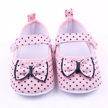 Load image into Gallery viewer, Baby Summer Shoes Anti-slip Sole Crib Shoe Bowknot Dot Print Casual For 3-12 Months Baby

