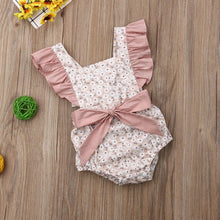Load image into Gallery viewer, Luxury Modern Toddler Baby Girls Ruffles Romper Infant Newborn Baby Bow Jumpsuit Summer Flower Baby Girls Clothes Baby Costumes
