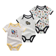 Load image into Gallery viewer, Modern 3PCS Baby Girl And Boy Newborn Boy Short Sleeve Baby Romper Jumpsuit Set For Boys and Girls
