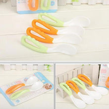 Load image into Gallery viewer, Baby Food Supplement Feeding Spoon Children's Products Curved Handle Easy To Grasp Children Tableware Baby Diet Training Spoon for eating
