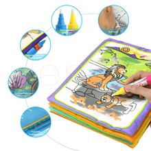 Load image into Gallery viewer, Modern Coloring Magic Water Drawing Book With Pen For Kids and Baby Educational Toy Animals Painting Writing Doodle Cloth Book Kids Drawing Board
