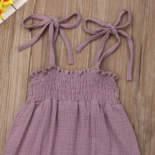Load image into Gallery viewer, Baby Summer Clothes Sleeveless Strap Pants Solid Overalls Cotton Outfits Jumpsuits/ Romper for Girls
