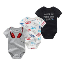 Load image into Gallery viewer, Modern 3PCS Baby Girl And Boy Newborn Boy Short Sleeve Baby Romper Jumpsuit Set For Boys and Girls
