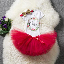 Load image into Gallery viewer, Baby First Birthday Outfits Tutu Tulle for 1 Year Party Fluffy Pink Communion Toddler Christening Gown Dresses For Girls
