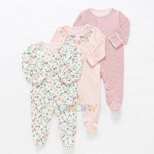 Load image into Gallery viewer, 3pcs Set Baby Romper Newborn Sleep suit Flower Baby Rompers Infant Baby Clothes Long Sleeve Newborn Jumpsuits Pajamas for Kids
