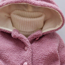Load image into Gallery viewer, Baby Girls Winter Coats Newborn Baby Thick Velvet Outerwear For  Toddler Hoodies For Girls With Heart Print Design For Girls And Babies
