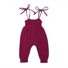 Load image into Gallery viewer, Baby Summer Clothes Sleeveless Strap Pants Solid Overalls Cotton Outfits Jumpsuits/ Romper for Girls
