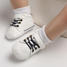 Load image into Gallery viewer, Newborn PU Leather Shoes Winter Fashion Baby Soft Sole Canvas Sneakers 0-12 Months Baby Boy And Girl
