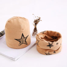 Load image into Gallery viewer, Star Print Cotton Hat And Scarf  Baby Beanie Kids Caps Children's Accessories For Boys and Girls
